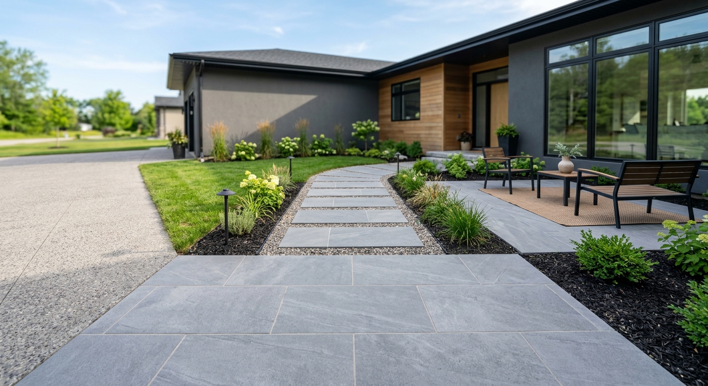 Decorative epoxy patio coating installation at Plano backyard entertainment area
