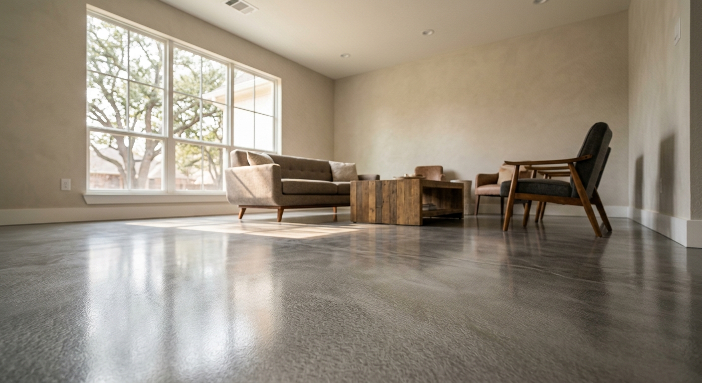 Professional epoxy floor coating equipment and materials in Plano workshop