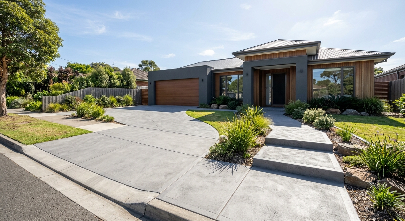 Worn concrete patio in Melbourne ready for a resurfacing quote