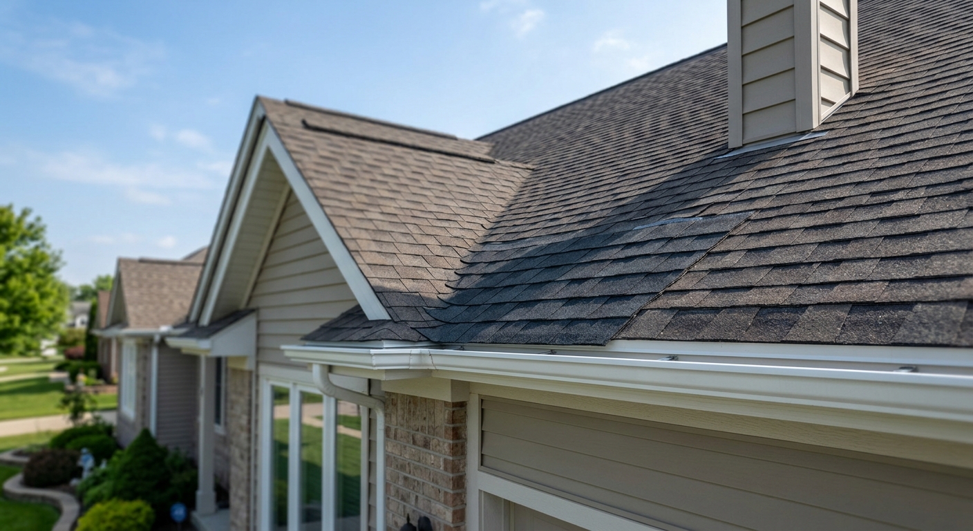 Hail damage restoration on retail center flat roof in Macomb Township