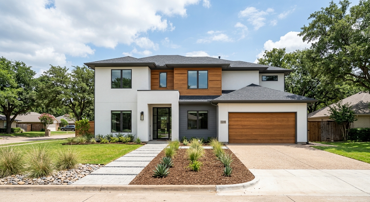 Three-car garage epoxy floor with metallic finish in West Plano home
