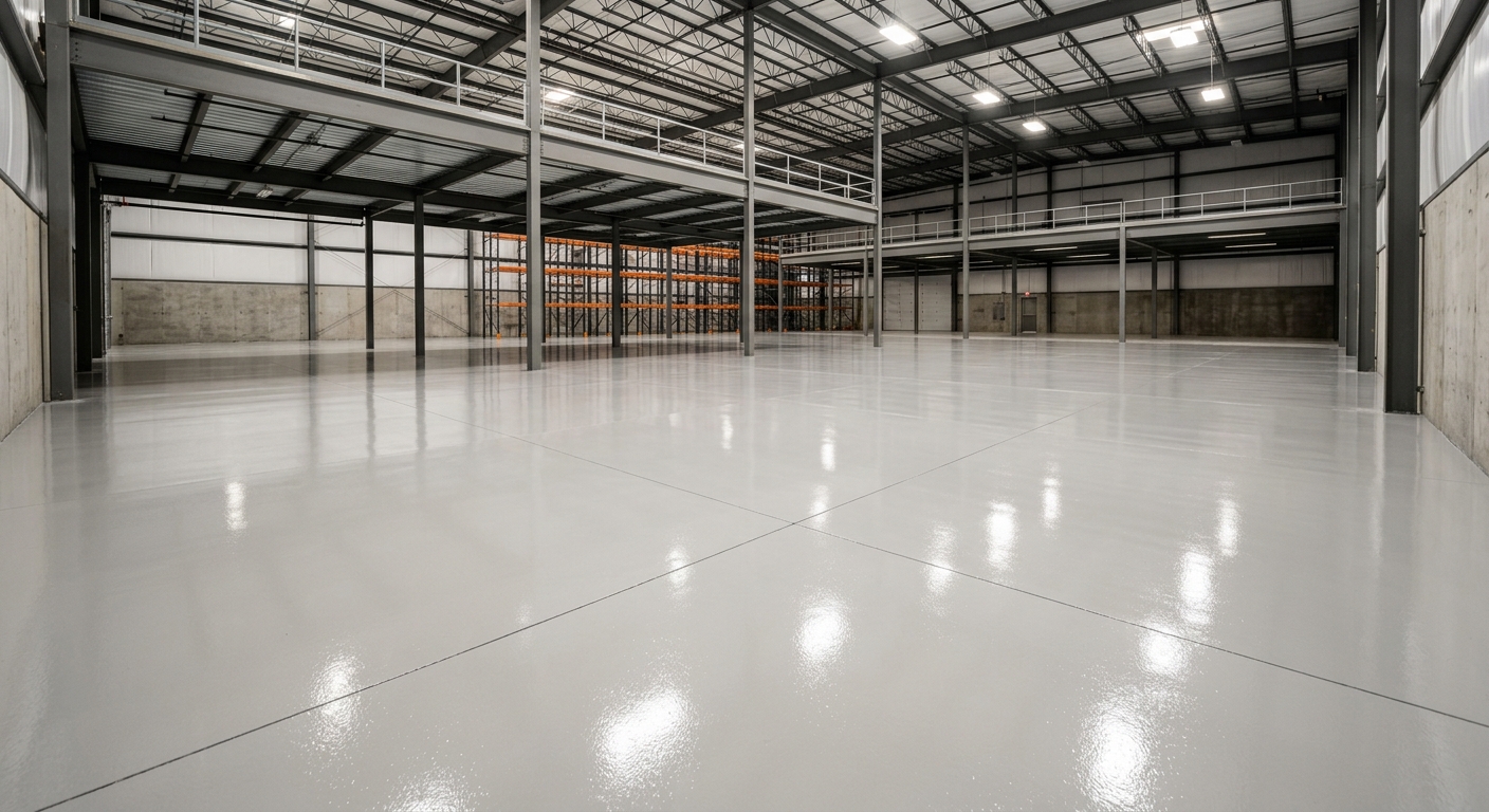 Warehouse floor coating project completed at Legacy West industrial facility in Plano
