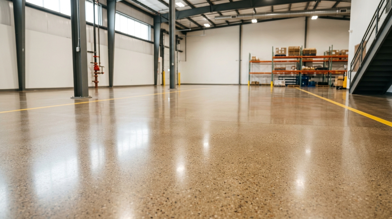 Manufacturing floor epoxy installation at West Plano production facility